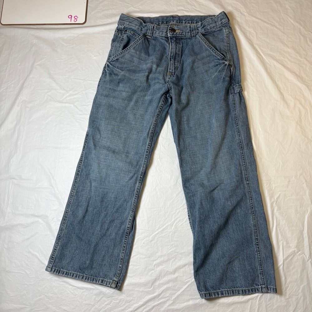 Wrangler WRG Hero Originals Boys Jeans Blue Denim Carpenter Pants Size 12 Husky